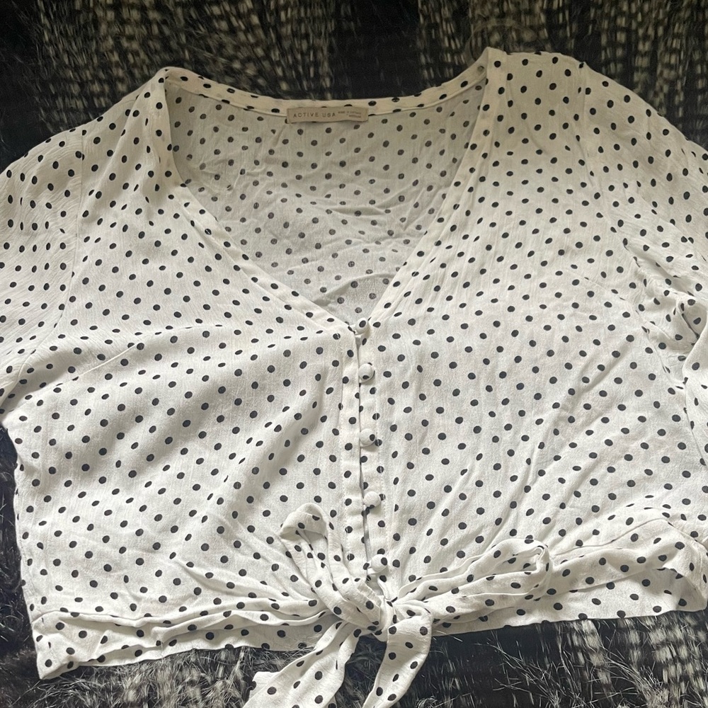 Wide sleeve rib shirt